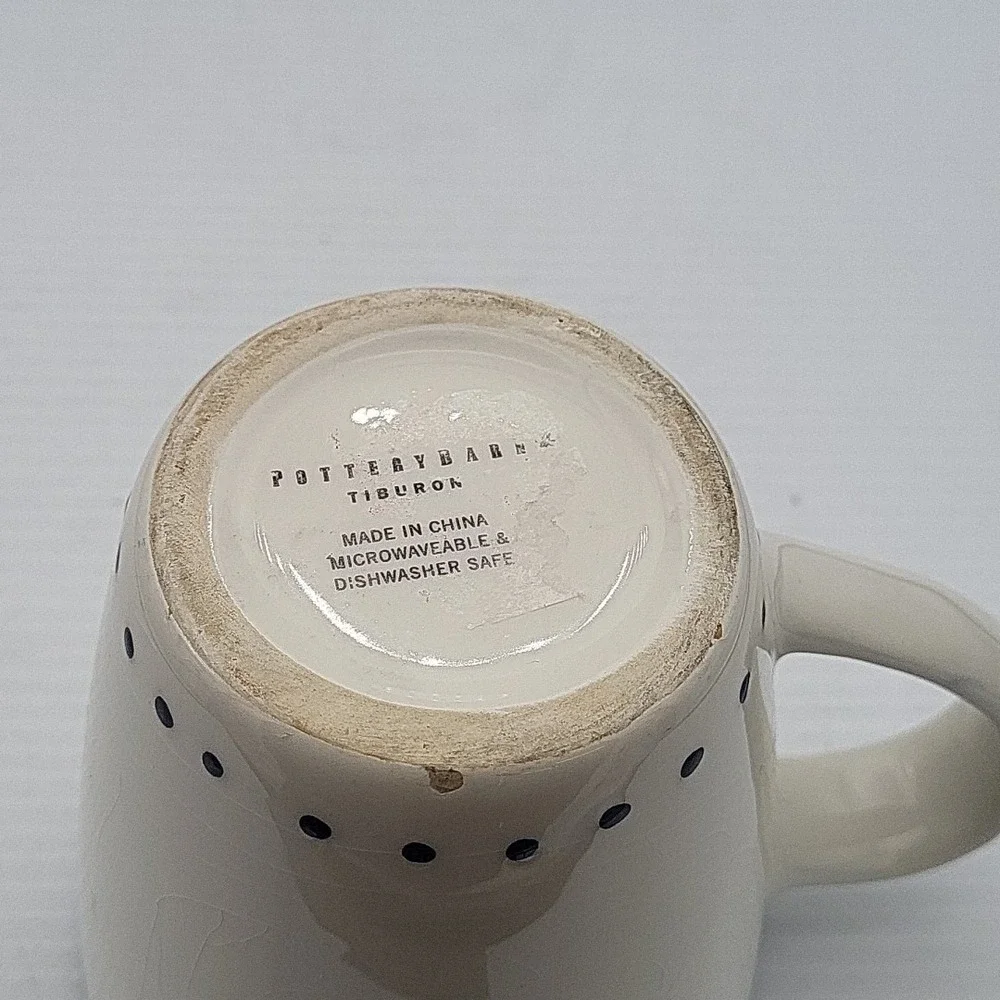 POTTERY‎ BARN TIBURON BLUE CIRCLES Coffe Mug